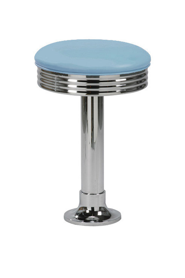 Soda Fountain Stool with Chromed Steel Seat and Column