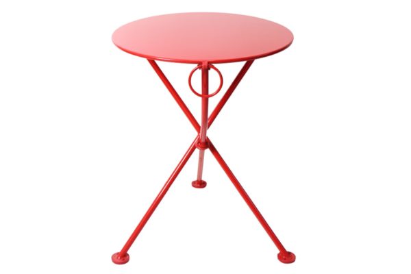 24" Round French Bistro Steel Tripod Folding Table