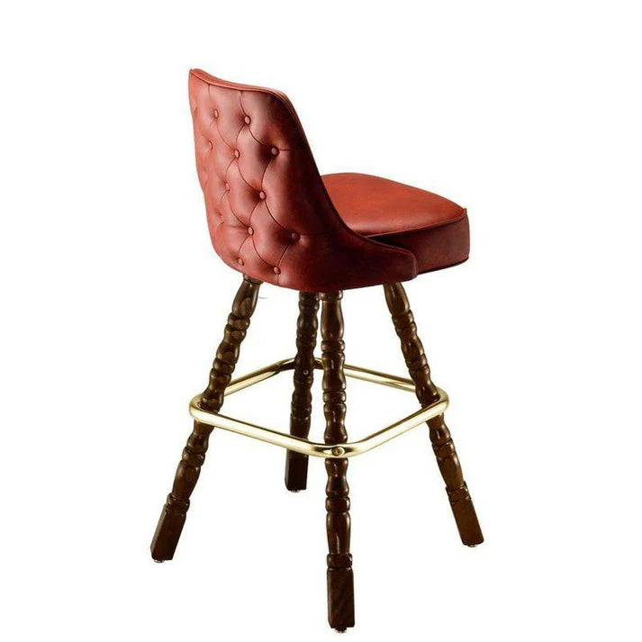 Diamond Tufted Auto Return Steel Bar Stool
