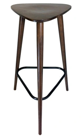 Triangle Seat Wood Bar Stool