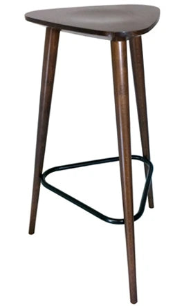 Triangle Seat Wood Bar Stool