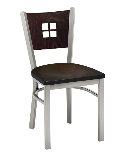 Steel Wood Back Restaurant Chair