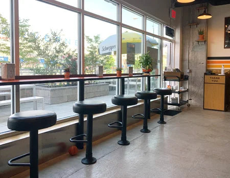 Upholstered Seat Bolt Down Soda Fountain Stool