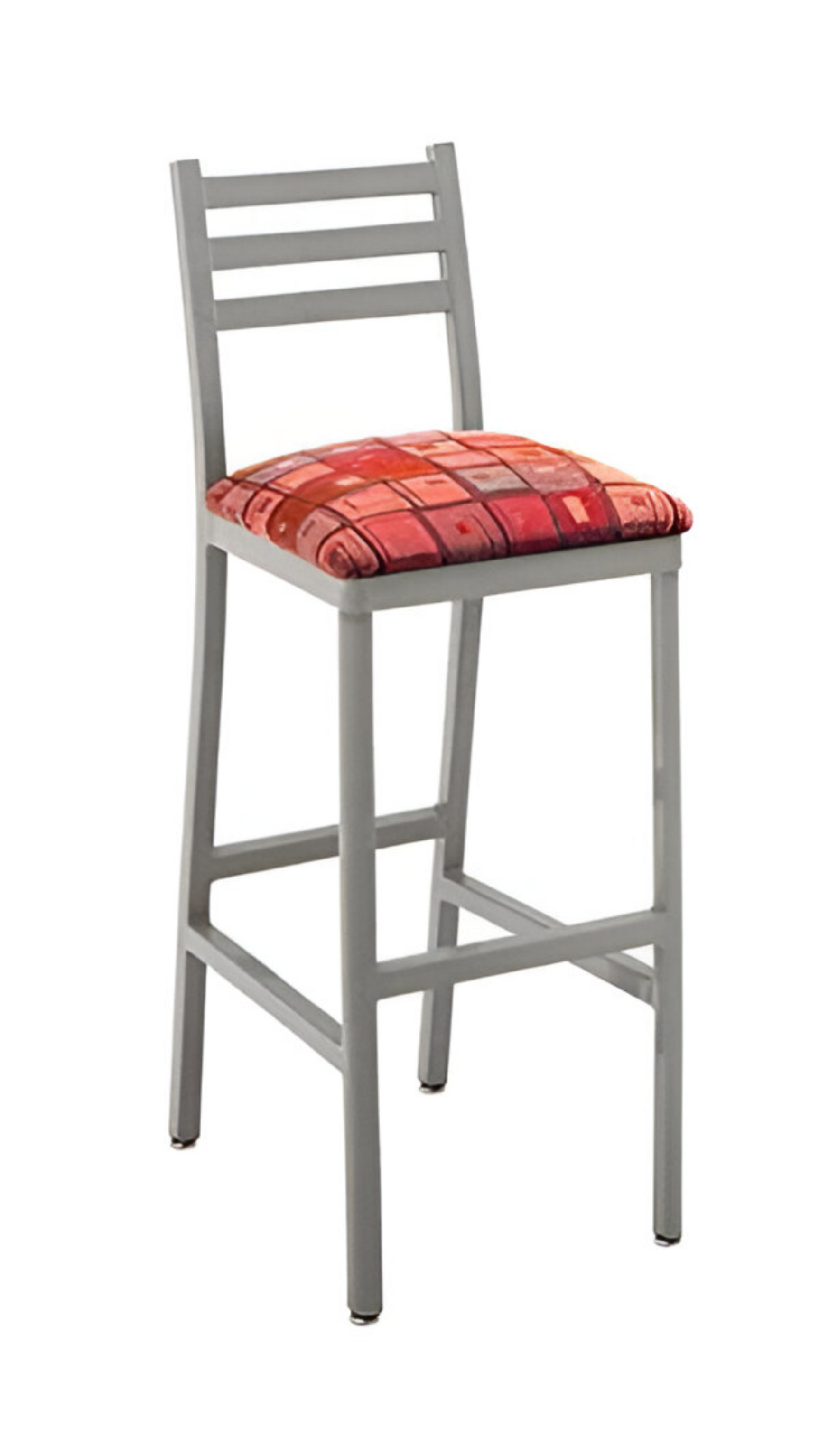 Aluminum Ladderback Barstool Upholstered Seat