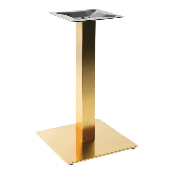 17" x 17" Square Gold Toned Stainless Steel Table Base