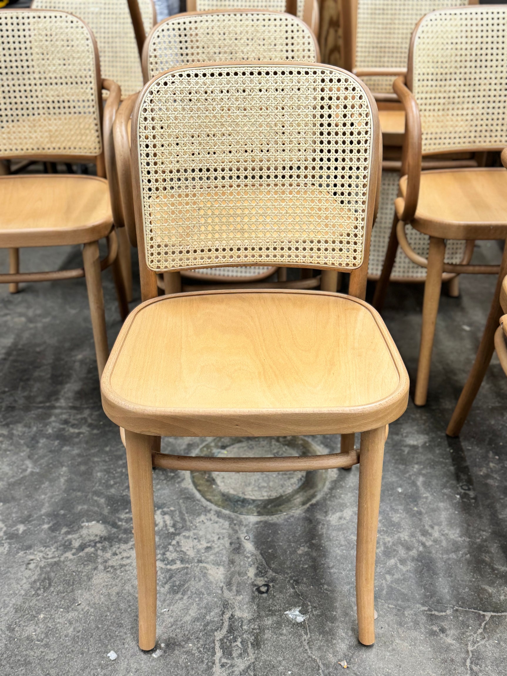 Cane Back Bentwood Chairs With Wood Or Upholstered Seat