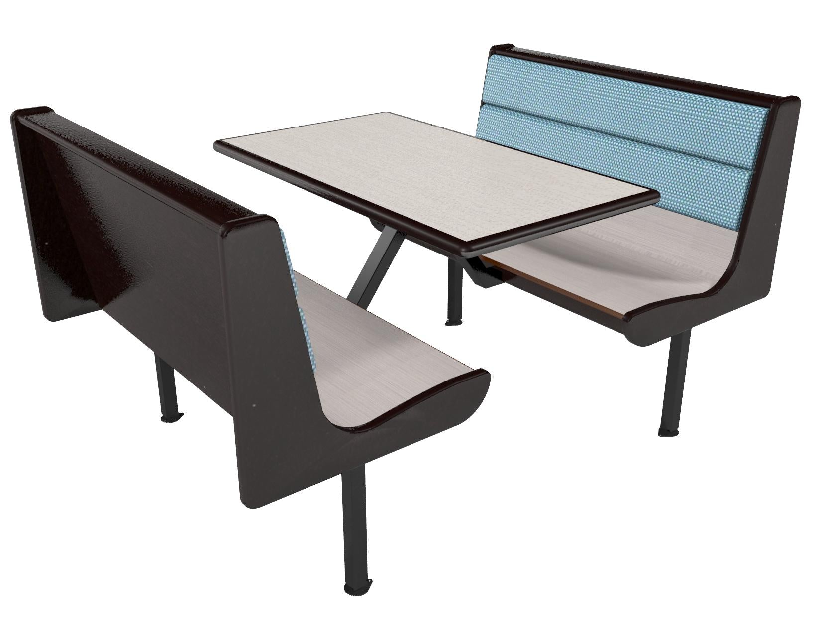 Courtland Curved Plastic Laminate Wood Seat Upholstered Booth