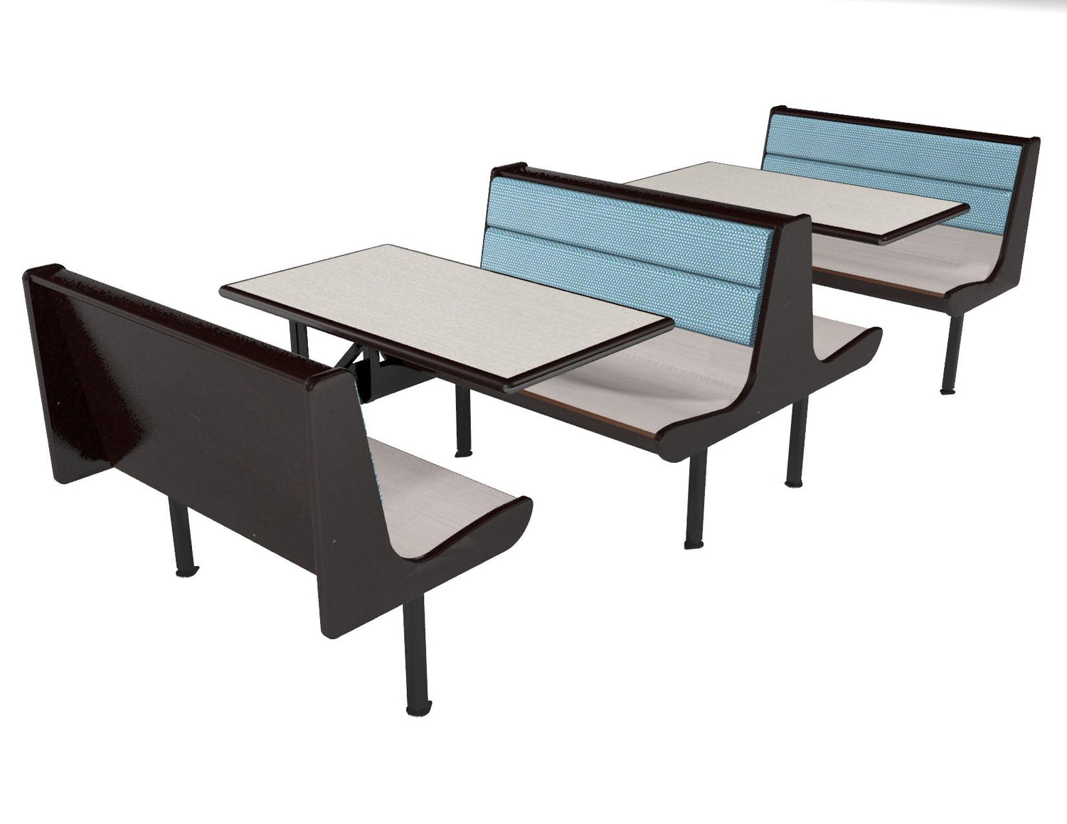 Courtland Curved Plastic Laminate Wood Seat Upholstered Booth