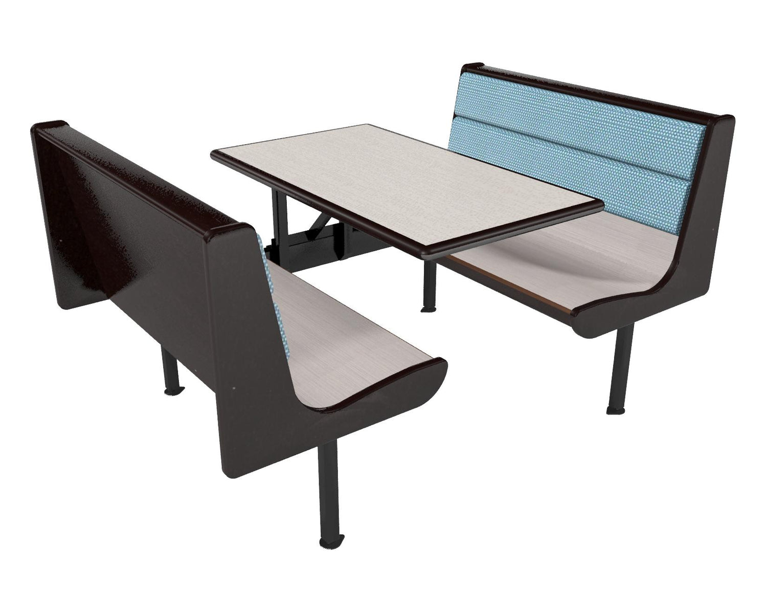 Courtland Curved Plastic Laminate Wood Seat Upholstered Booth
