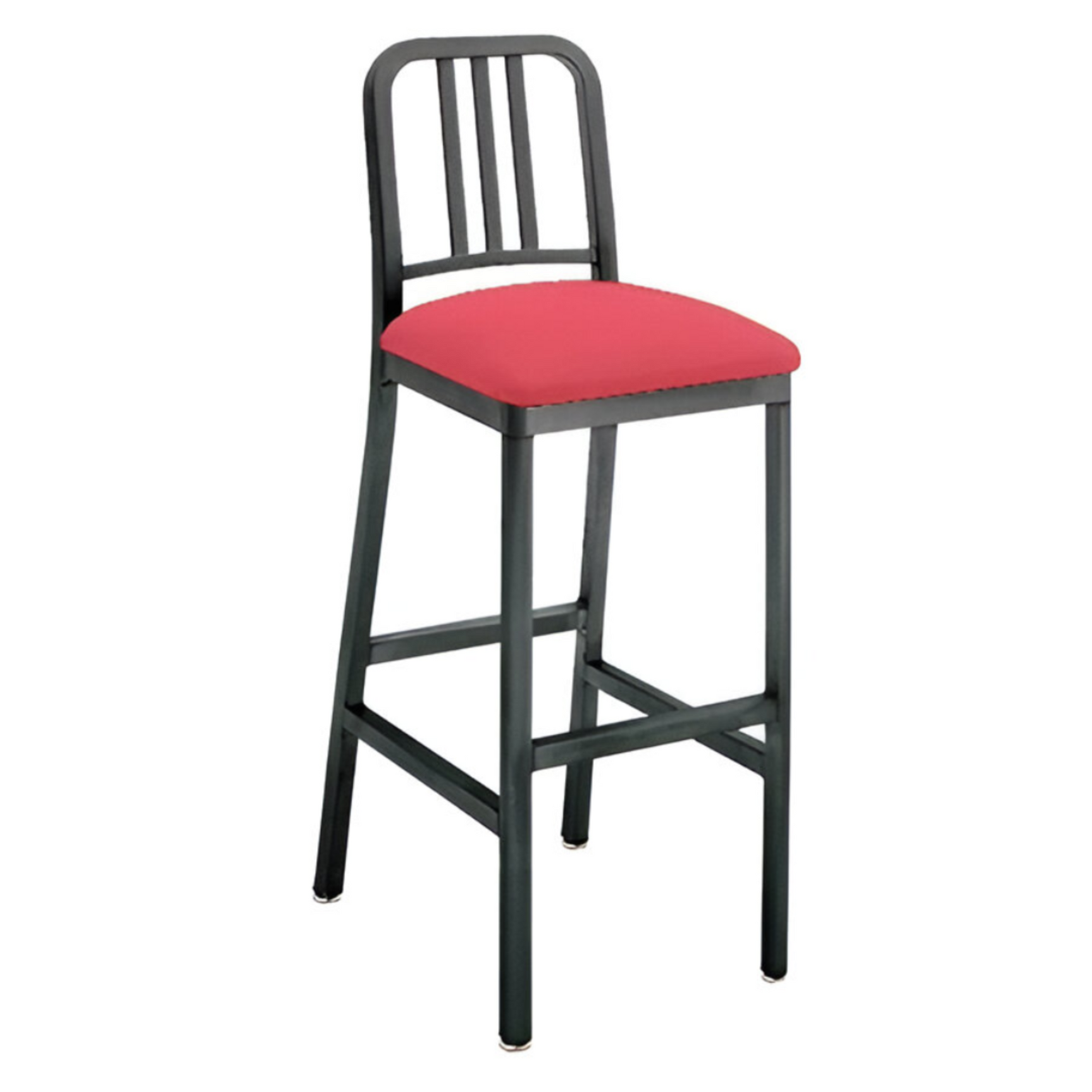 Deco Aluminum Barstool Upholstered Seat