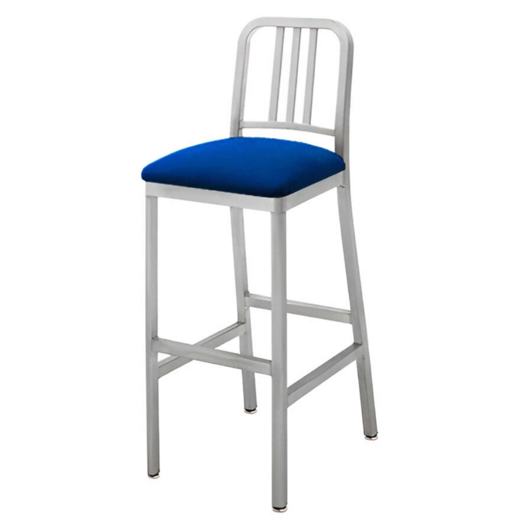 Deco Aluminum Barstool Upholstered Seat