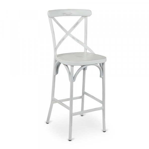 X Back Bentwood Style Steel Bar Stool