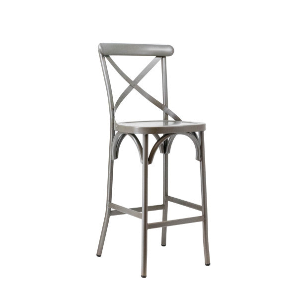 X Back Bentwood Style Steel Bar Stool