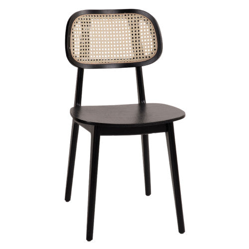 Modern Wood Restaurant Chair Cane Back