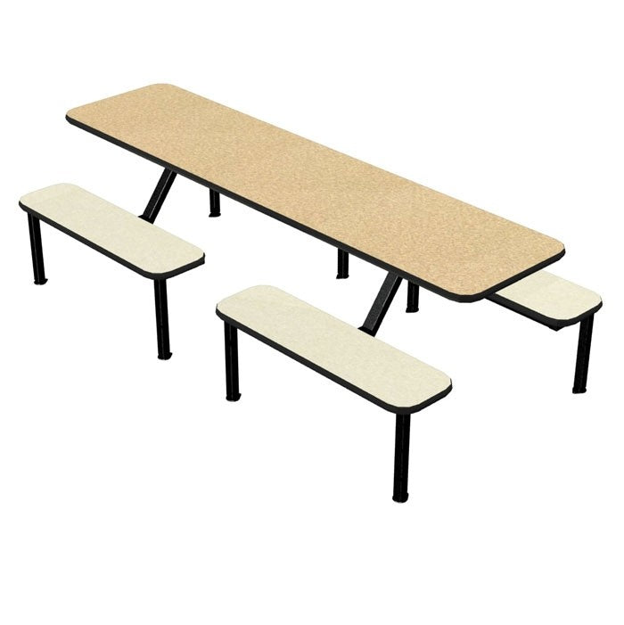 Cafeteria Seating with Flat Laminated Plastic Bench Seats