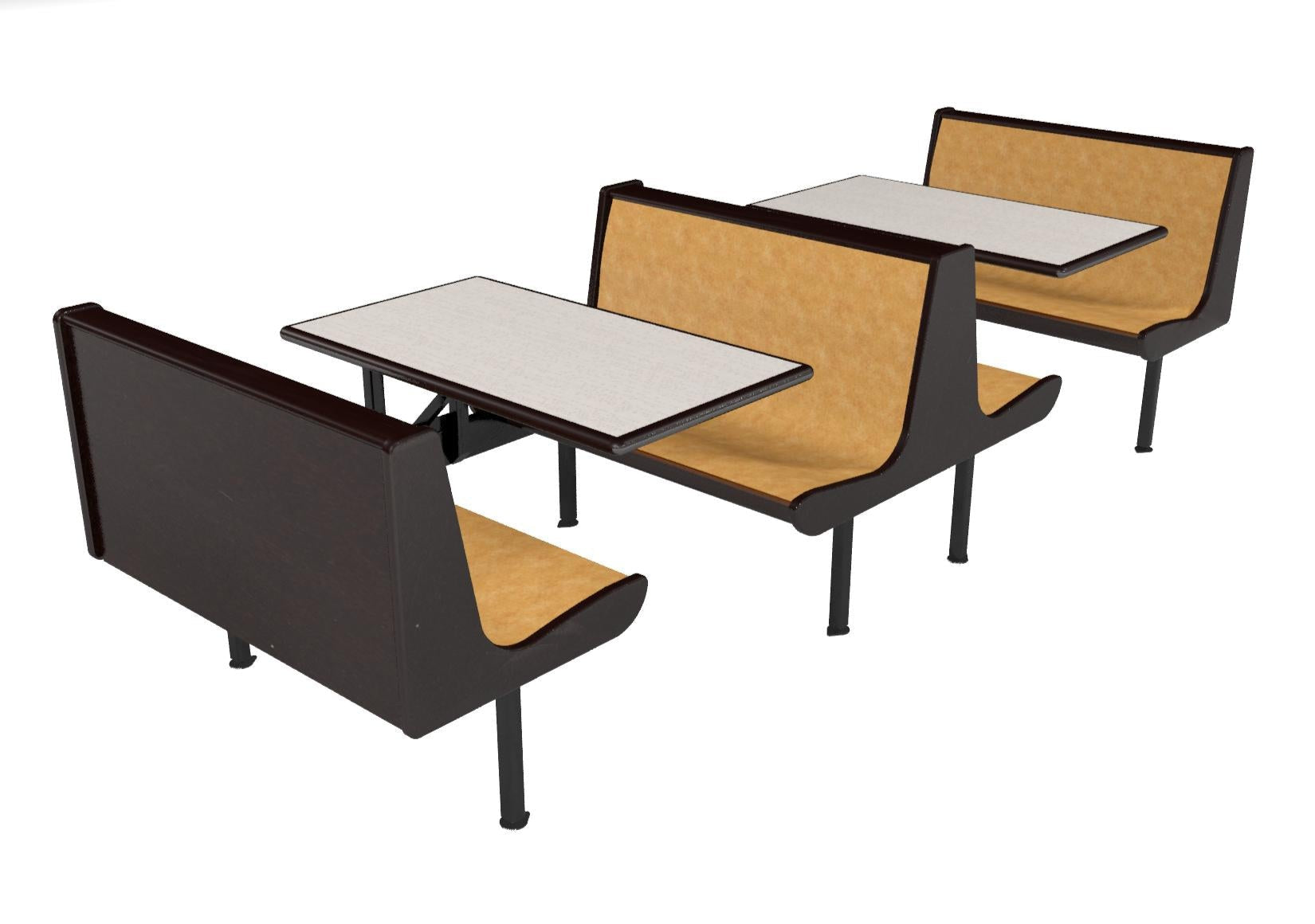 Metro Curved Plastic Laminate And Wood Seat Booth