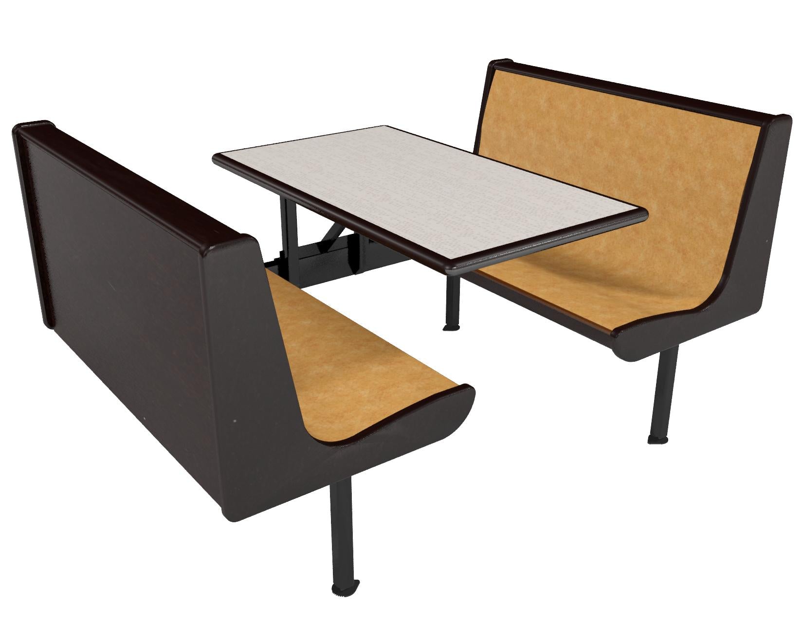 Metro Curved Plastic Laminate And Wood Seat Booth