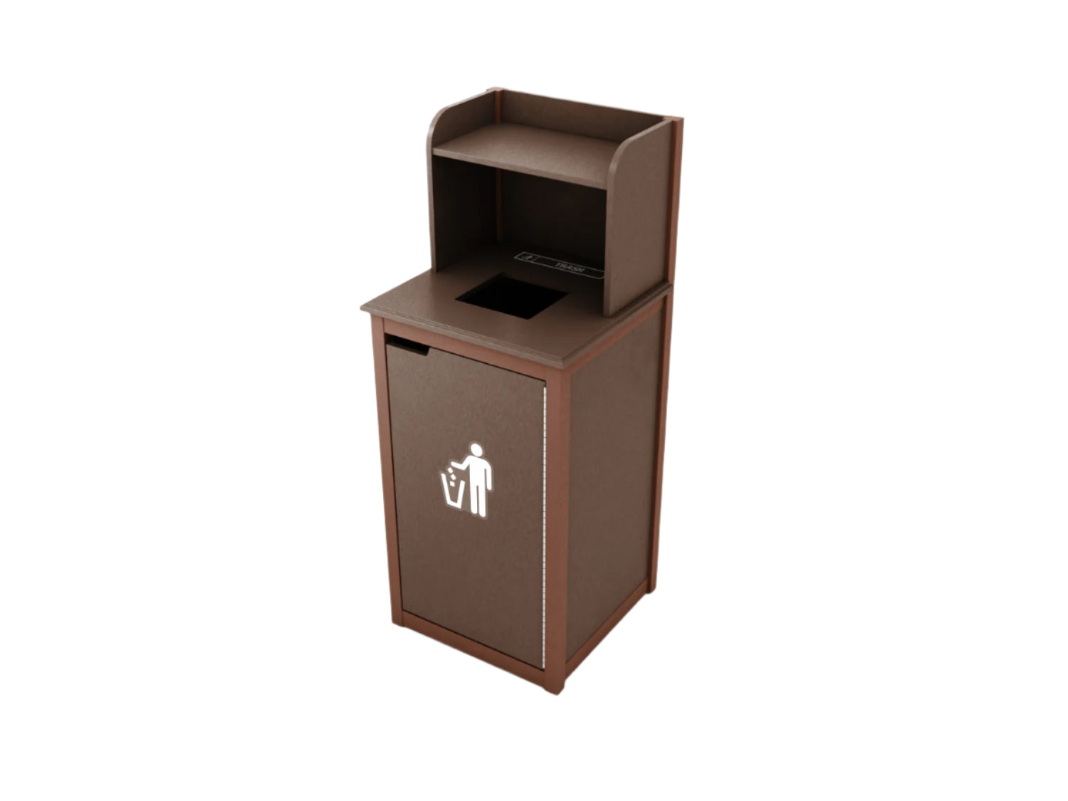 Outdoor Waste and Recycling Center with Tray Return Shelf