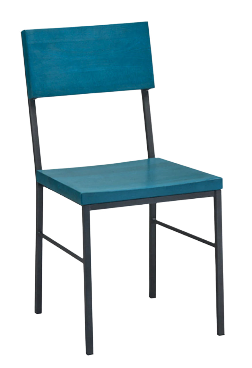 Wood Plank Back Steel Restaurant Chair