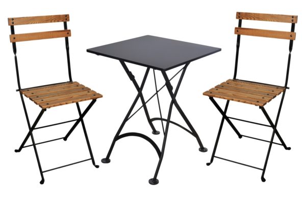 24" x 24" Square French Bistro Steel Folding Table