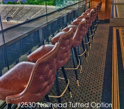 Diamond Tufted Auto Return Steel Bar Stool