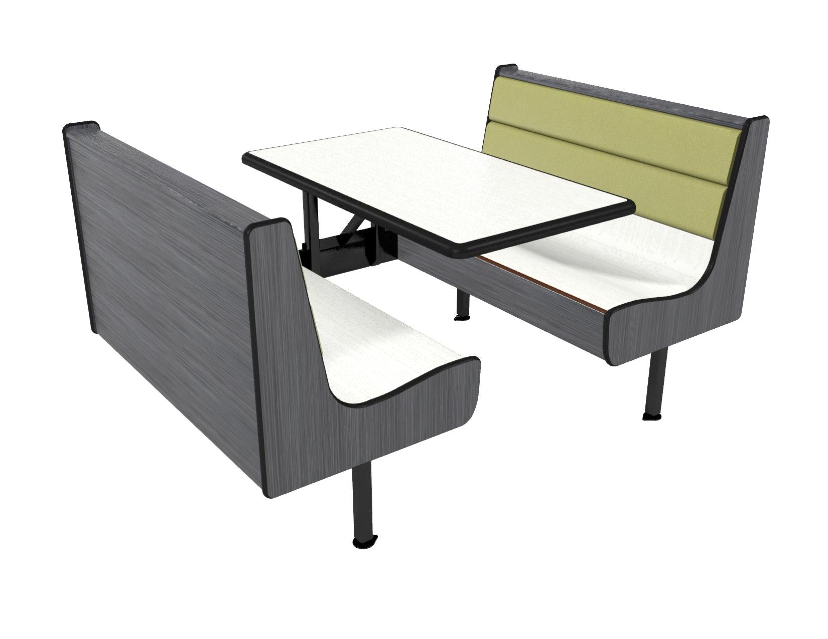 UltraCourt Deluxe Curved Seat Plastic Laminate Booth