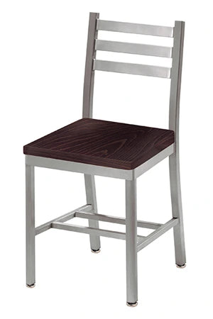 Aluminum Ladderback Chair Wood Seat