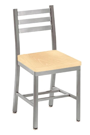 Aluminum Ladderback Chair Wood Seat