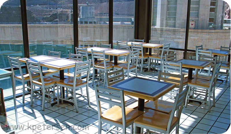 Aluminum Ladderback Chair Wood Seat