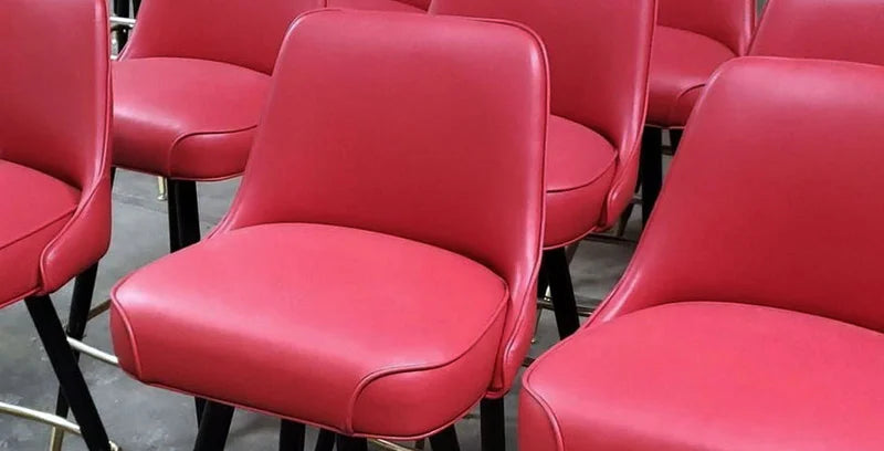 Diamond Tufted Auto Return Steel Bar Stool