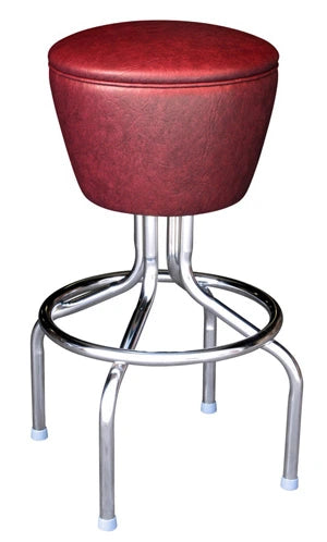 Drum Seat Bar Stool with Chrome Pedestal Frame