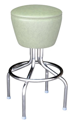 Drum Seat Bar Stool with Chrome Pedestal Frame