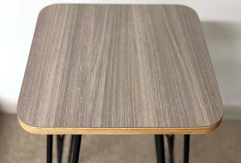 Hairpin Leg, Square Seat Steel Bar Stool