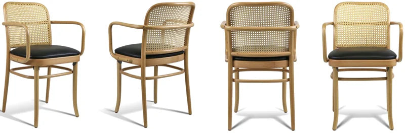 Cane Back Bentwood Arm Chairs With Wood Or Upholstered Seat