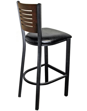 Wood Slot Back Bar Stool