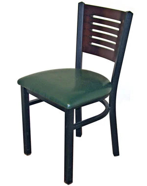 Wood Slot Back Steel Restaurant Chair