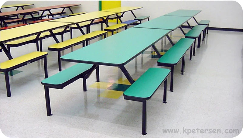 Cafeteria Seating with Flat Laminated Plastic Bench Seats
