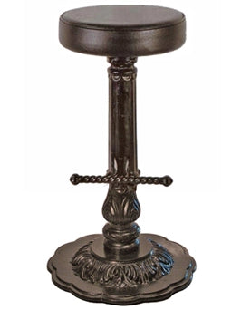 19" Round Ornate Petal Bottom Cast Iron Stool