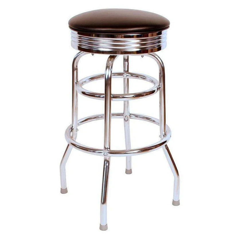 Chrome Bar Stool with Chrome Seat Ring