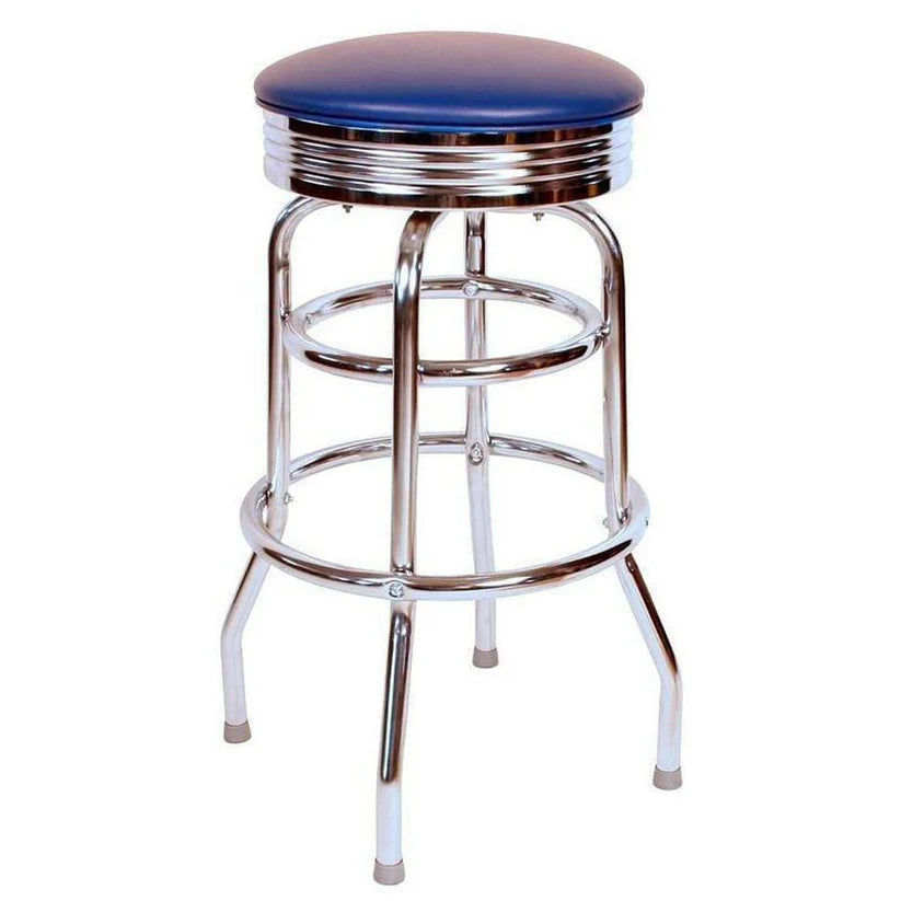 Chrome Bar Stool with Chrome Seat Ring