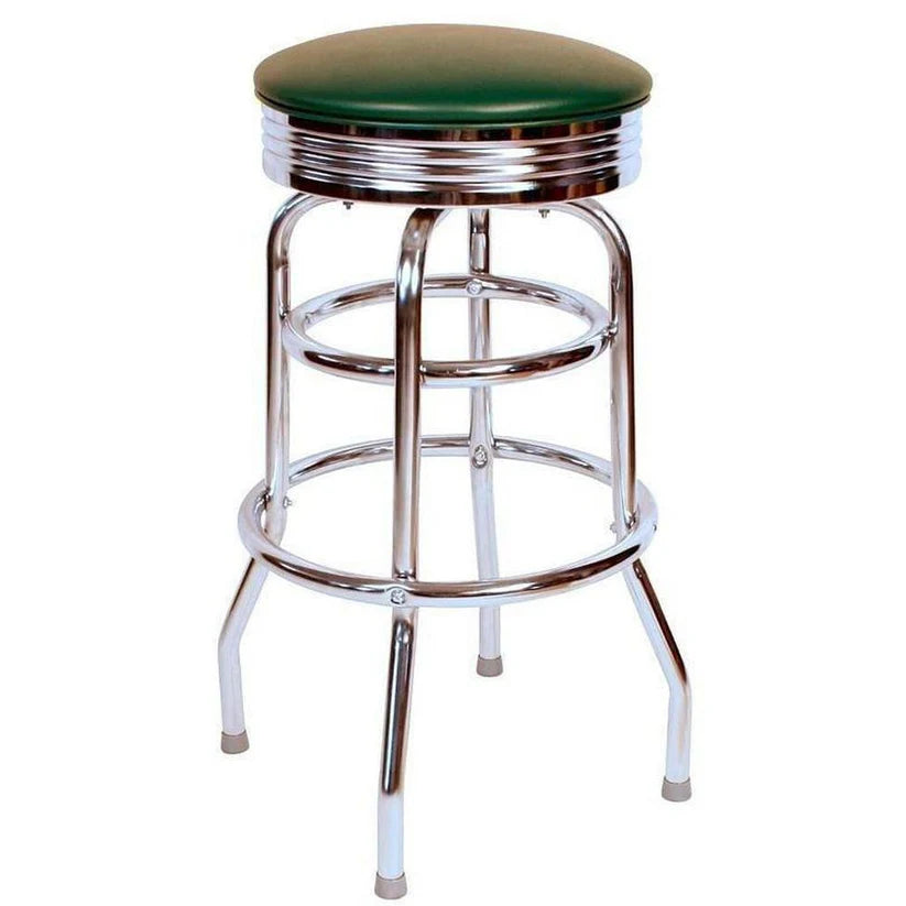 Chrome Bar Stool with Chrome Seat Ring