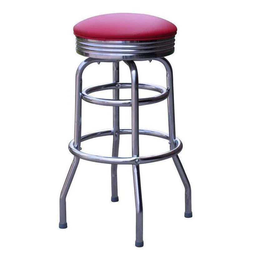 Chrome Bar Stool with Chrome Seat Ring