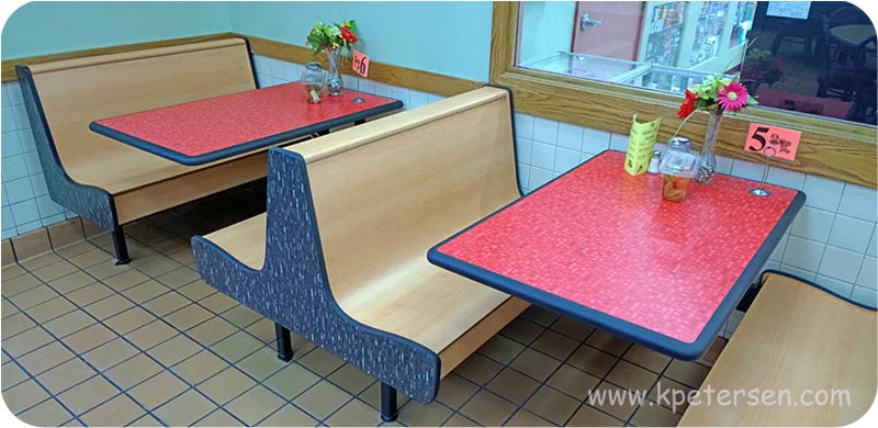 ColorCourt Deluxe Curved Seat Plastic Laminate Booth