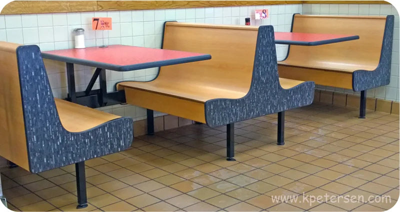 ColorCourt Deluxe Curved Seat Plastic Laminate Booth