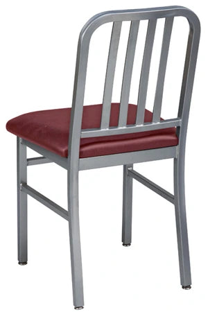 Deco Steel Restaurant Chair With Upholstered Seat