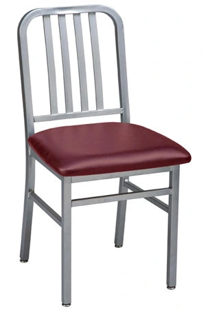 Deco Steel Restaurant Chair With Upholstered Seat
