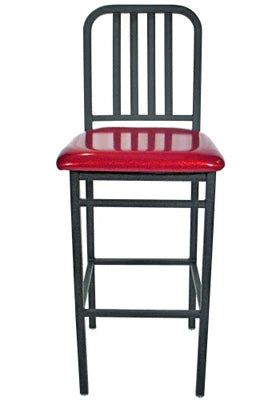 Deco Steel Bar Stool With Upholstered Seat