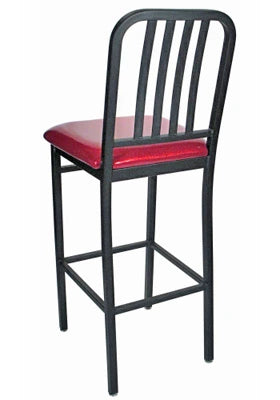 Deco Steel Bar Stool With Upholstered Seat