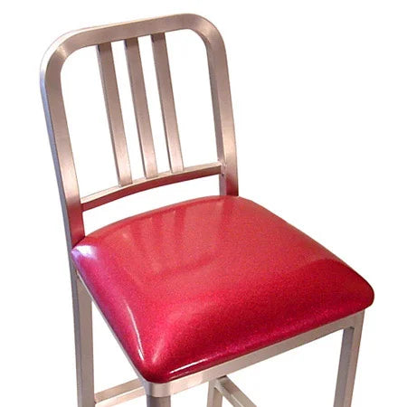 Deco Aluminum Barstool Upholstered Seat