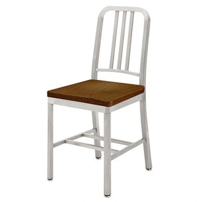 Deco Aluminum Chair Wood Seat